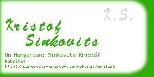 kristof sinkovits business card